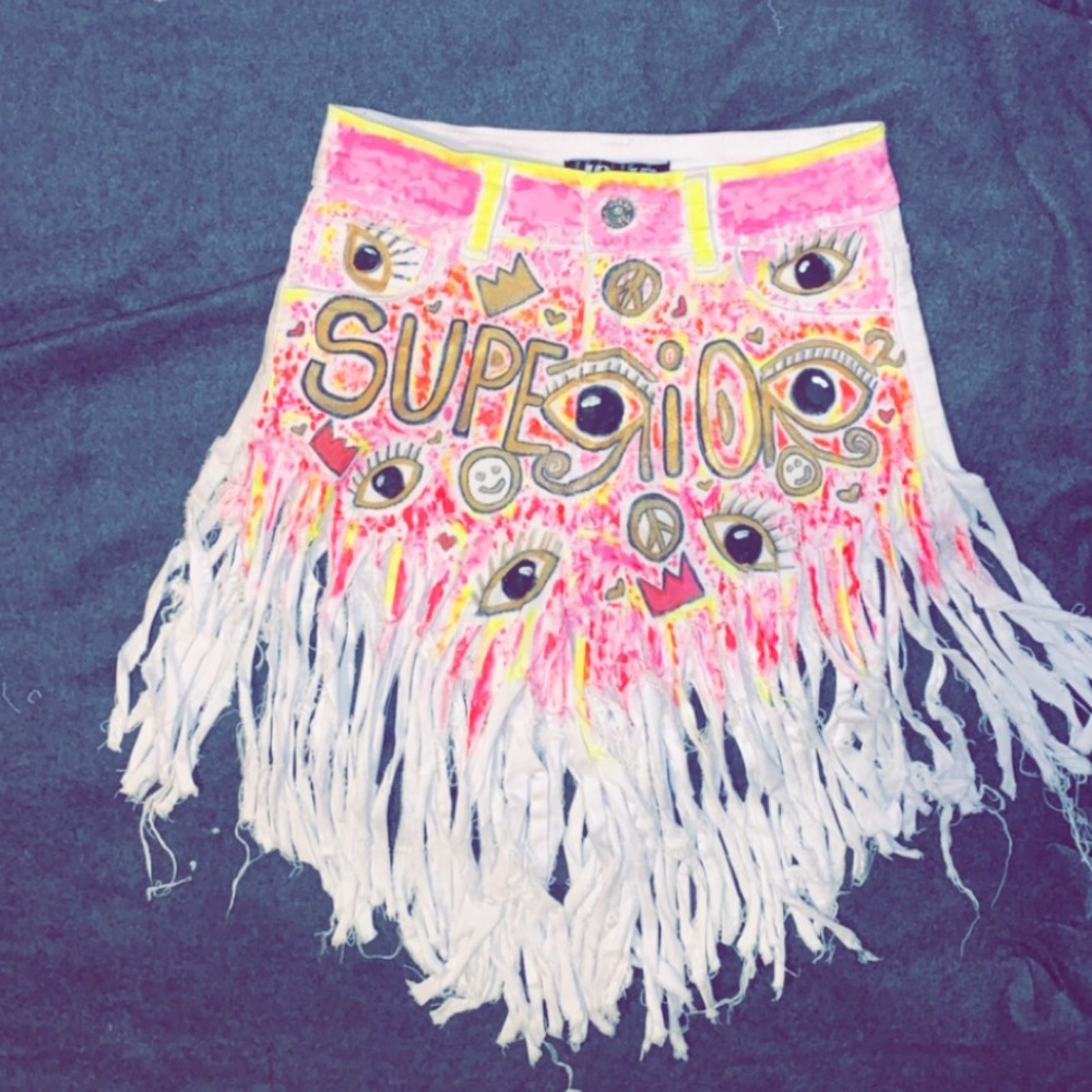 🎨Custom order 1 of 1  Handpainted Jean Shorts